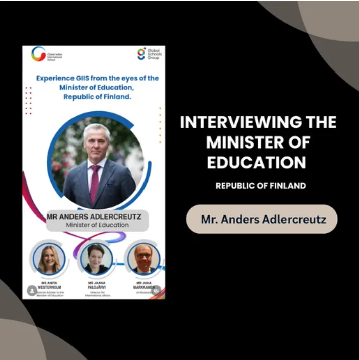 Sourish interviewing Anders Adlercreutz, Finland's Minister of Education
